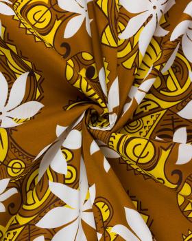 Polynesian fabric VAHINE Brown - Tissushop